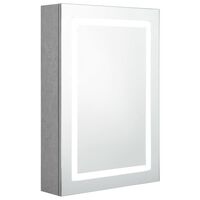 vidaXL Veidrodinė vonios spintelė su LED, betono pilka, 50x13x70cm