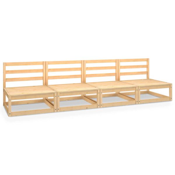 vidaXL Keturvietė sodo sofa, pušies medienos masyvas