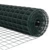 vidaXL Tvora su stulpais Žalia 0,4 x 25 m Plienas ir PVC