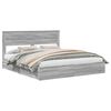 vidaXL Saugos lova Pilkas Sonoma 200 x 200 cm Apdirbta mediena