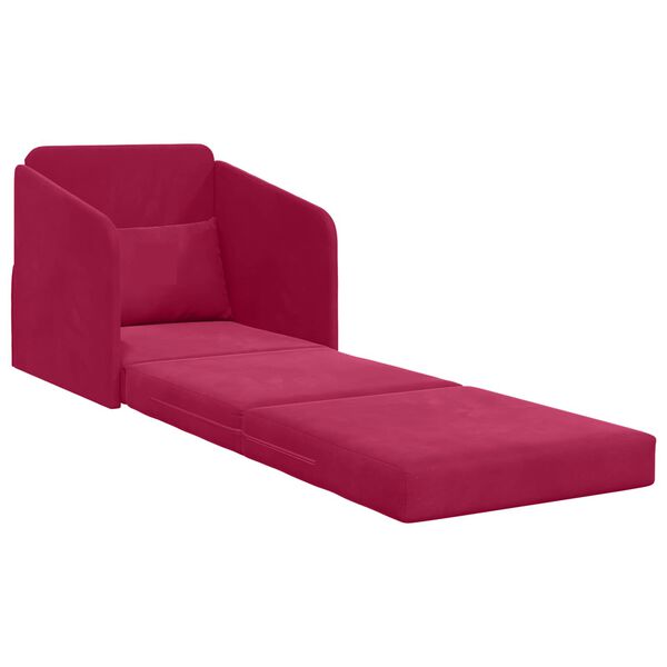 vidaXL Sofa lova Vyno raudona 65 x 80 x 83 cm Aksomas