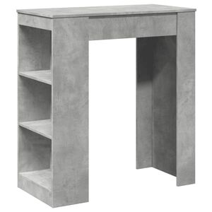 vidaXL Baro stalas su lentynomis, betono, 95x47x103,5cm, mediena