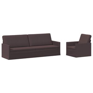 vidaXL Sofos komplektas 2 pcs Tamsiai rudas Audinys