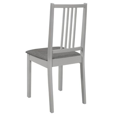 vidaXL Valgomojo kėdės su pagalv., 4 vnt., pilk. sp., medienos masyvas