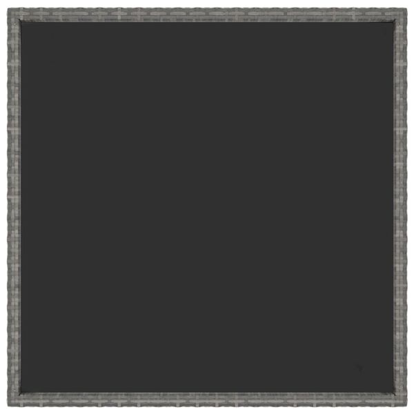 vidaXL Sodo stalas, pilkos spalvos, 90x90x75cm, poliratanas