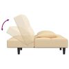 vidaXL Dvivietė sofa-lova su pagalvėmis ir pakoja, kreminė, aksomas