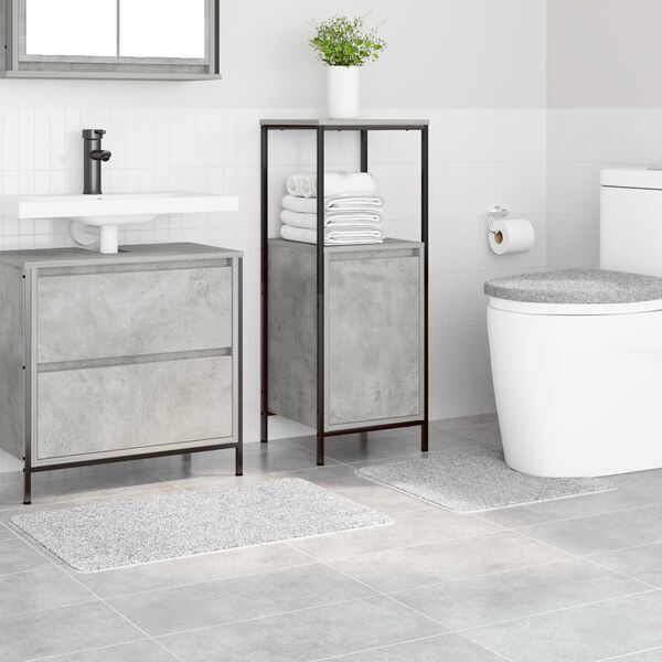 vidaXL Antisklidus vonios kilimėlių rinkinys 3 pcs Pilka 50 x 50 cm PP