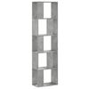 vidaXL Knygų spinta, 5 auk&scaron;tų, betono, 45x23,5x162,5cm, mediena