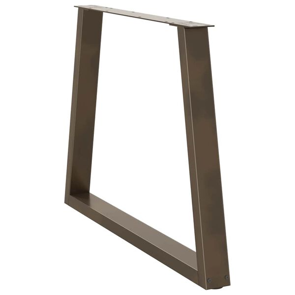 vidaXL Valgomojo stalo kojelės, V formos, 2 vnt., natūralus plienas, 100 x (72-73,3) cm, plienas