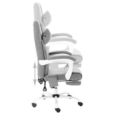 vidaXL Masažinė biuro kėdė, pilkos spalvos, audinys