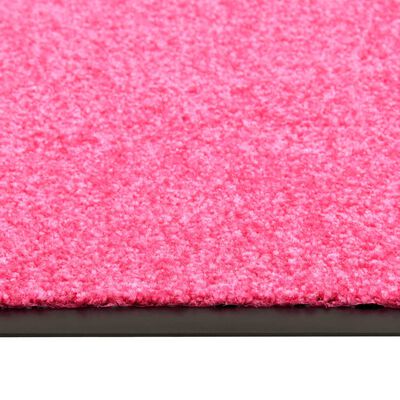 vidaXL Durų kilimėlis, rožinės spalvos, 90x120cm, plaunamas