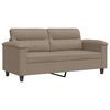 vidaXL Dvivietė sofa, taupe spalvos, 140cm, mikropluo&scaron;to audinys