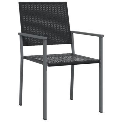 vidaXL Sodo kėdės, 6vnt., juodos spalvos, 54x62,5x89cm, poliratanas