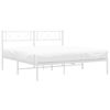 vidaXL Metalinis lovos rėmas su galvūgaliu, baltos spalvos, 150x200cm