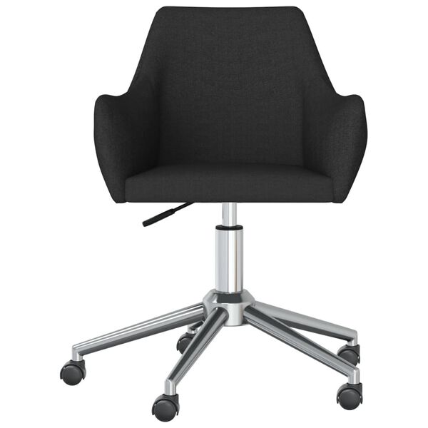 vidaXL Pasukamos valgomojo kėdės, 6vnt., juodos spalvos, audinys