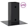 vidaXL Stulpų pagrindai kvadratiniai, 12vnt., antracito sp., 71x71mm