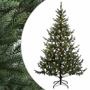 vidaXL Dirbtinė Sulankstoma Kalėdų Eglutė 120 cm 150 LED &Scaron;ilta balta