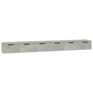 vidaXL Sieninės spintelės, 2vnt., betono pilkos, 102x30x20cm, mediena