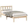 vidaXL Lovos rėmas Ruda 90 x 190 cm Kietos pu&scaron;ies mediena