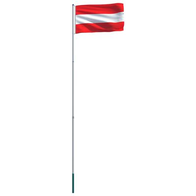 vidaXL Austrijos vėliava su stiebu, aliuminis, 6m