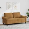 vidaXL Dvivietė sofa, rudos spalvos, 140cm, aksomas