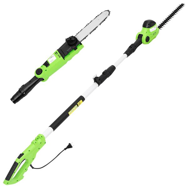 vidaXL 2-1 Teleskopinis stiebinis pjūklas/žoliapjovė, 25/41cm