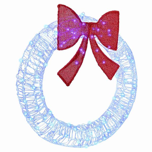 vidaXL Vainikas su 80 LED Mėlyna 92 x 9.5 x 92 cm Akrilas