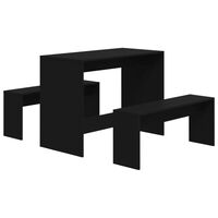 vidaXL Valgomojo baldų komplektas, 3 dalių, juodos spalvos, MDP