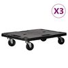 vidaXL Transportavimo vežimėliai, 3vnt., juodi, 58x38x12cm, PP