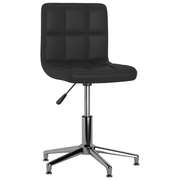 vidaXL Pasukamos valgomojo kėdės, 6vnt., juodos spalvos, dirbtinė oda