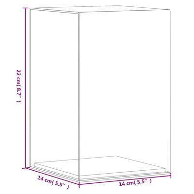 vidaXL Eksponavimo dėžė, skaidri, 14x14x22 cm, akrilas