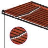 vidaXL Markizė su LED/vėjo jutikliu, oranžinė/ruda, 4,5x3,5m