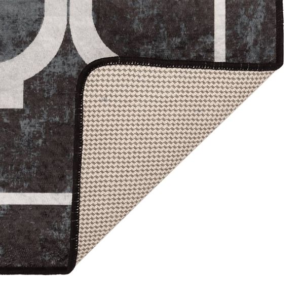 vidaXL Kilimas, juodas ir baltas, 80x150 cm, neslystantis, plaunamas