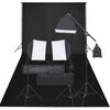 vidaXL Fotostudijos rinkinys su ap&scaron;vietimo rinkiniu ir fonu