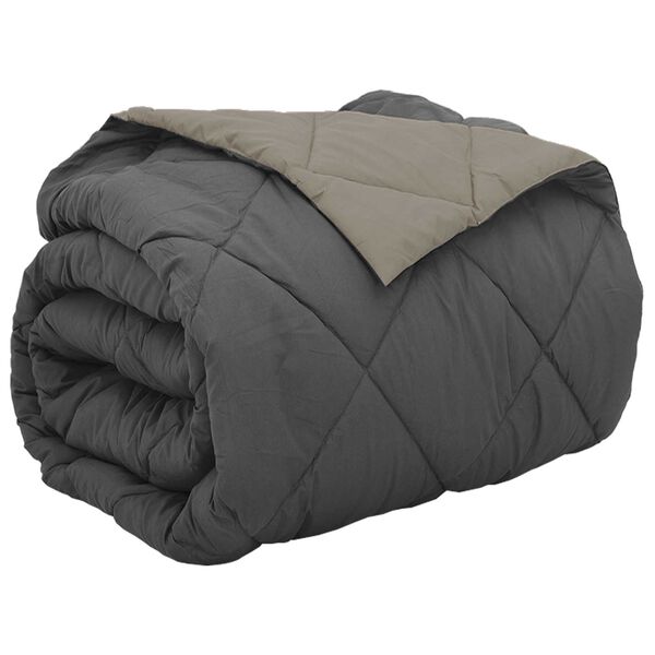 vidaXL Pilna metų antklodė &Scaron;viesiai pilka ir antracito 220 x 240 cm