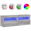 vidaXL Sieninės TV spintelės su LED, 2vnt., pilka ąžuolo, 60x30x40cm