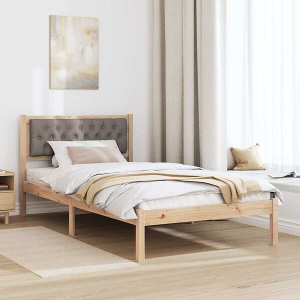 vidaXL Lovos rėmas Taupe 100 x 200 cm Kietos pu&scaron;ies mediena