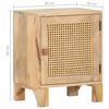 vidaXL Naktinė spintelė, 40x30x50cm, mango medienos masyvas ir nendrės