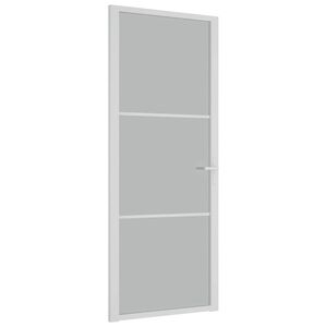 vidaXL Vidaus durys, baltos, 83x201,5cm, matinis stiklas ir aliuminis