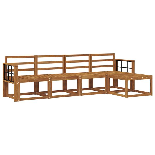 vidaXL Lauko sofos komplektas 5 pcs Natūrali Kietos akacijos mediena