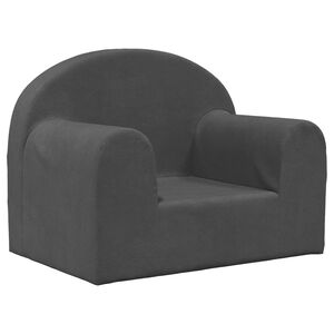 vidaXL Vaiki&scaron;ka sofa, antracito spalvos, mink&scaron;tas pliu&scaron;as