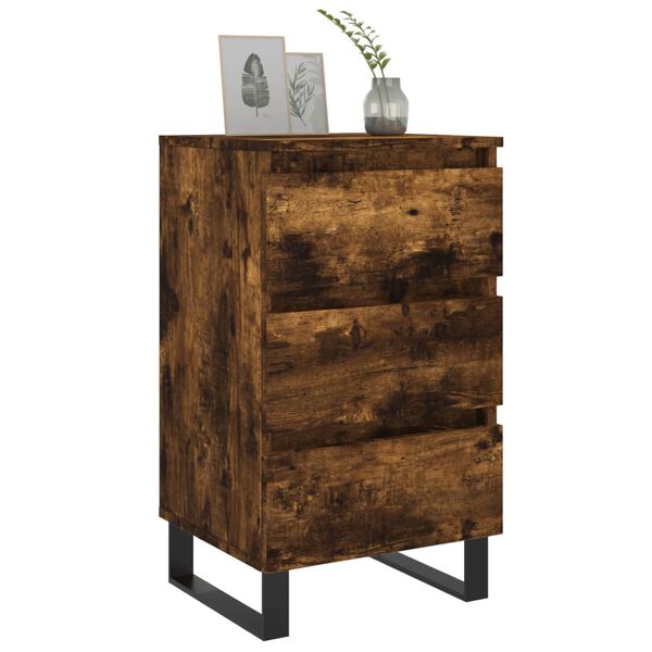 vidaXL Naktinės spintelės, 2vnt., dūminio ąžuolo, 40x35x69cm, mediena