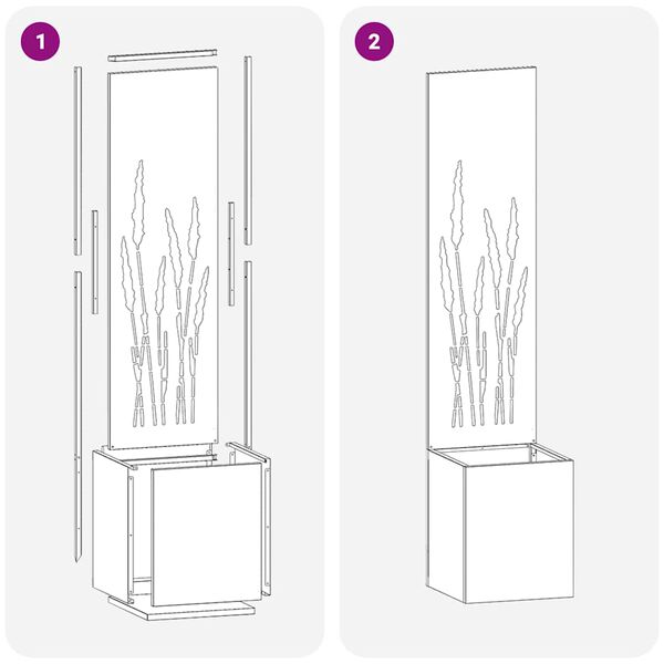 vidaXL Sodo privatumo ekranas &bdquo;Fretwork&ldquo; Rūdijanti 32 x 140 cm