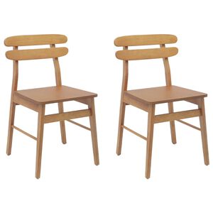 vidaXL Valgomasis krėslas 2 pcs Natūrali Kietas medis