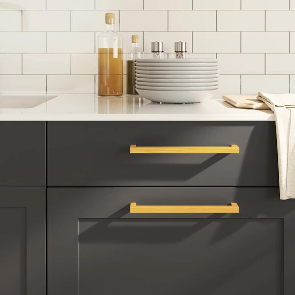 vidaXL Spintelės rankenėlės, 5vnt., auksinės, nerūdijantis plienas