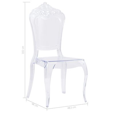 vidaXL Valgomojo kėdės, 6 vnt., skaidrios, polikarbonatas
