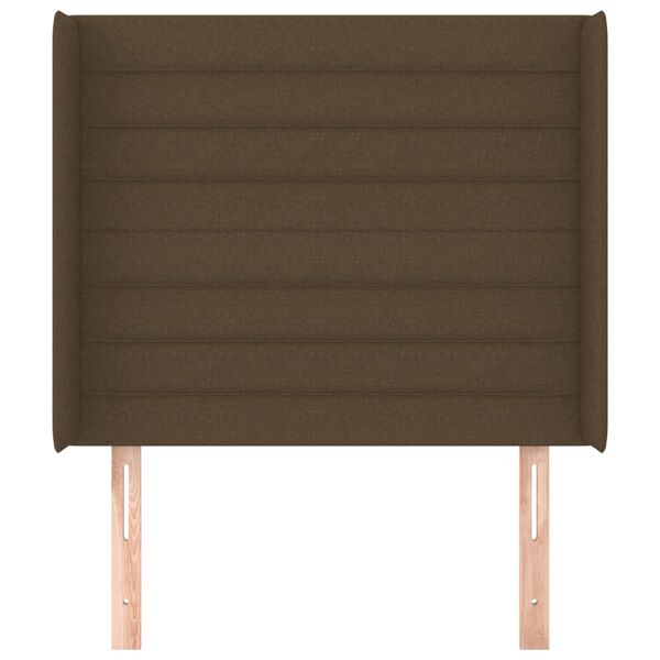 vidaXL Galvūgalis su auselėmis, rudas, 83x16x118/128cm, audinys