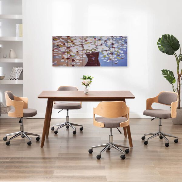 vidaXL Paveikslas ant drobės, įvairių spalvų, 150x60cm, gėlės vazoje