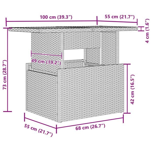 vidaXL Sodo Sofų Rinkinys su saugykla 6 pcs Juoda Poli ratanas