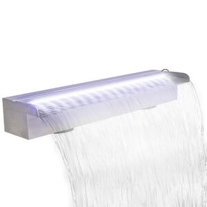 Baseino fontanas su LED, 60cm, stačiak. formos, nerūdijantis plienas